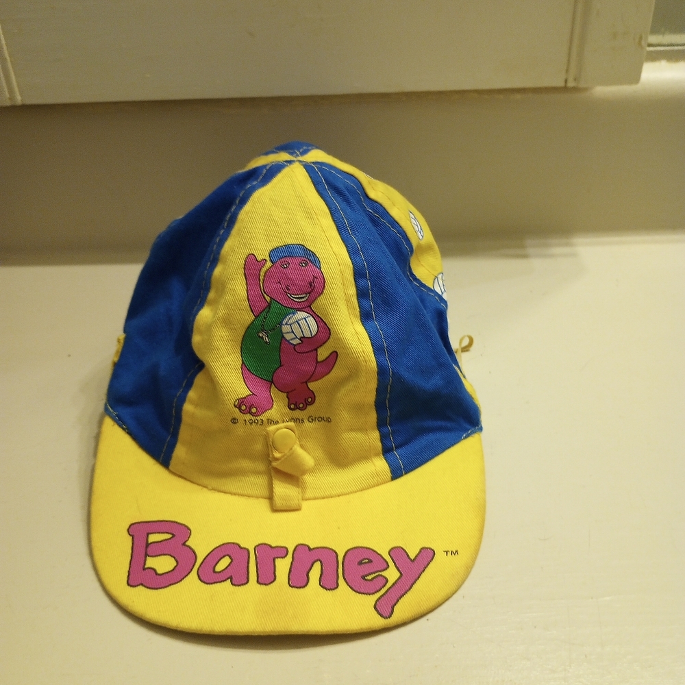 Barney Vintage Kids Hat With Chin Strap 1995